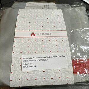 Carnival Cruise Line - Players Club Premier Grey Packable Zippered Tote Bag NEW‍